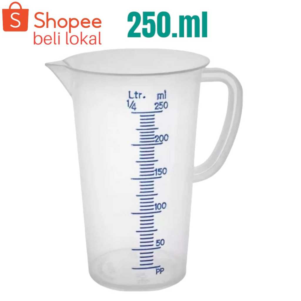 gelas ukur 250 ml green leaf/gelas takar 250 ml plastik merk green leaf