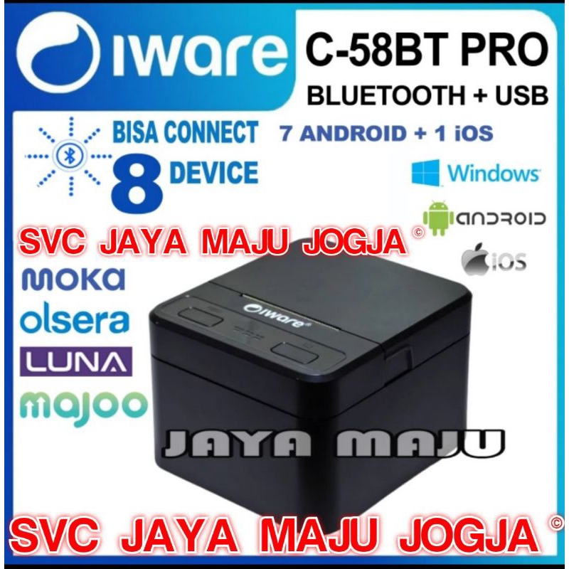 IWARE C58 BT PRO - BLUETOOTH 5.1  USB - SPEED  90 MM/S  ||  MINI PRINTER KASIR THERMAL - LINE PRINTI