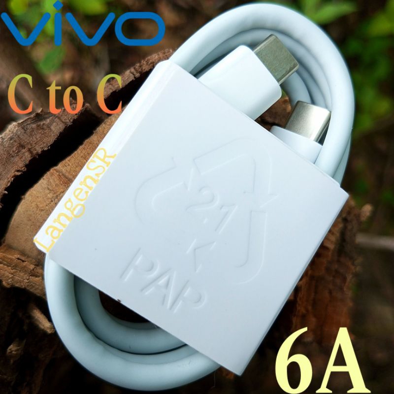 Kabel Data VIVO C to C IQOO Z7 5G Dijamin Original Bawaan Adaptor 120Watt