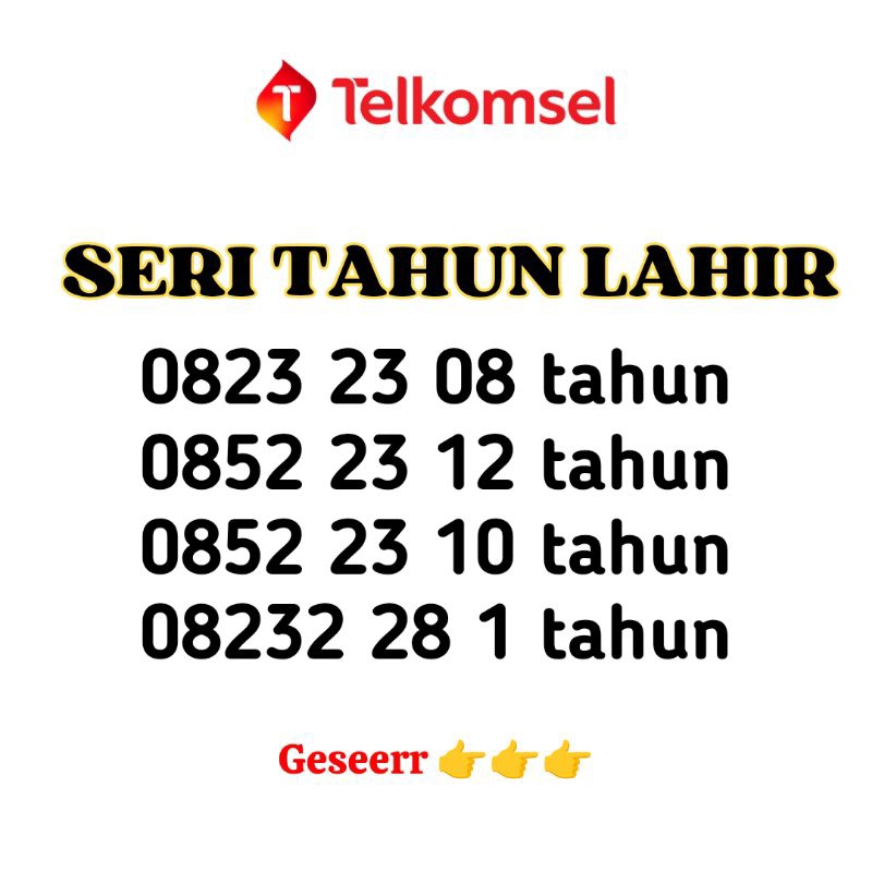 Nomor cantik simpati seri tahun 4G LTE telkomsel puluhan  nomor cantik simpati murah seri tanggal bu