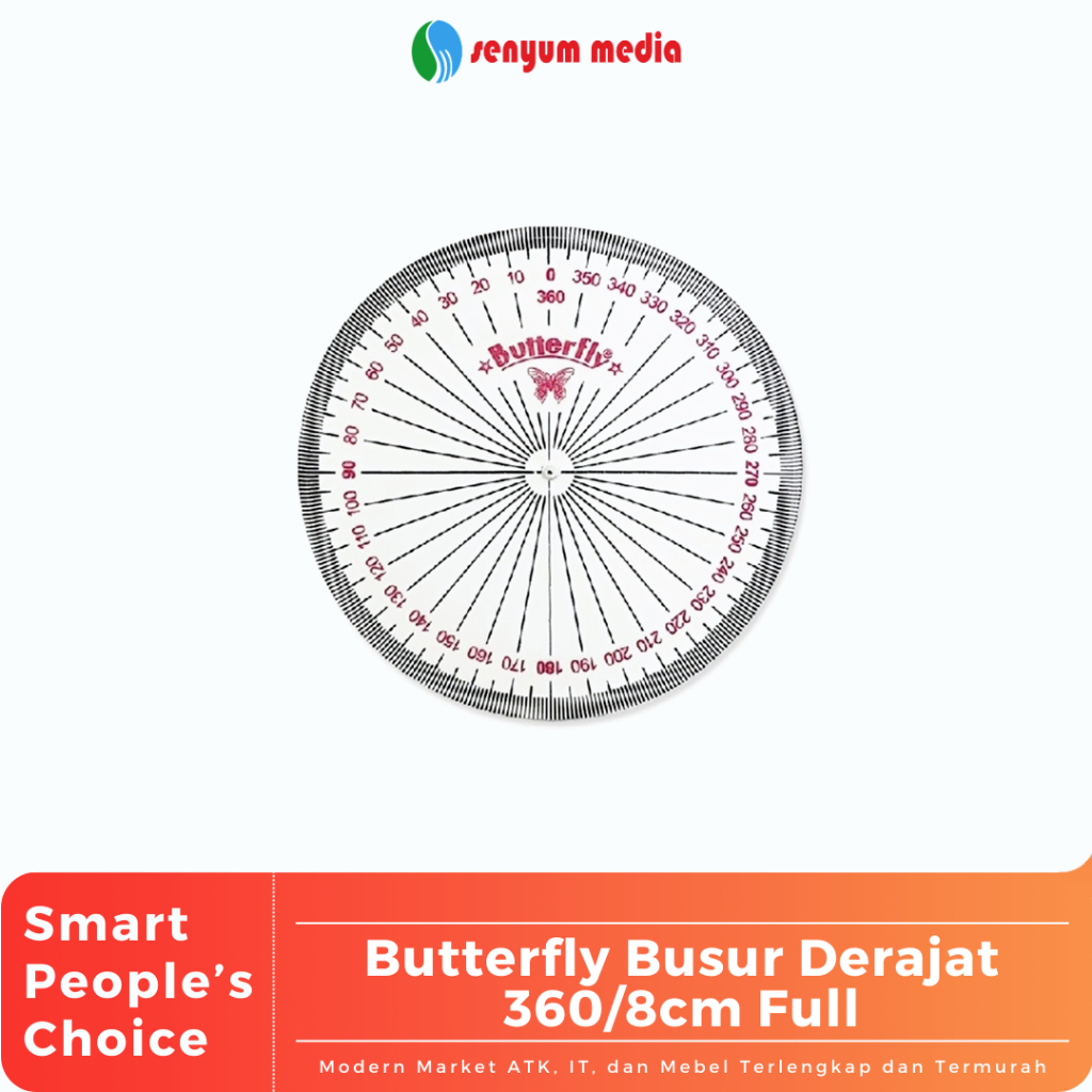 

Butterfly Busur Derajat 360/8cm Full (1 Pcs) (S:PCS)