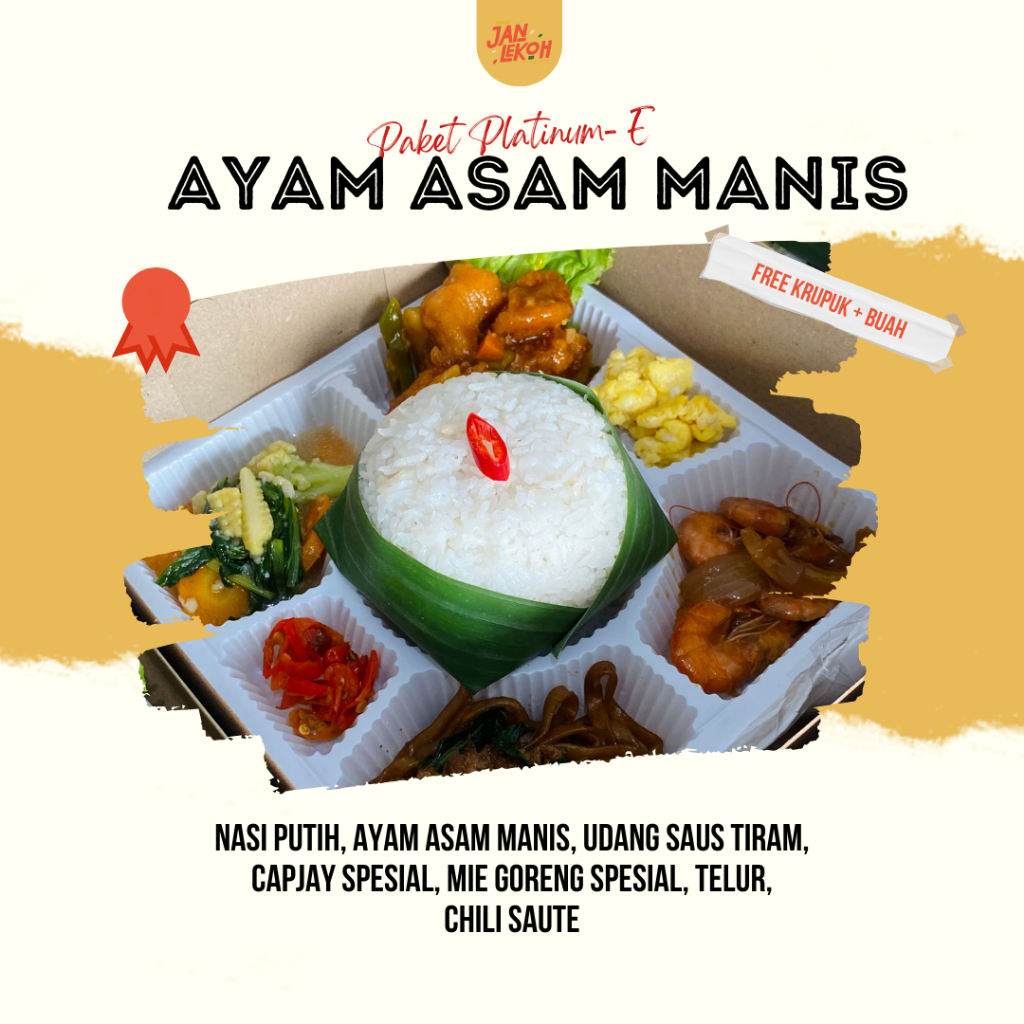 

NASI BOX JANLEKOH - PAKET PLATINUM - AYAM ASAM MANIS