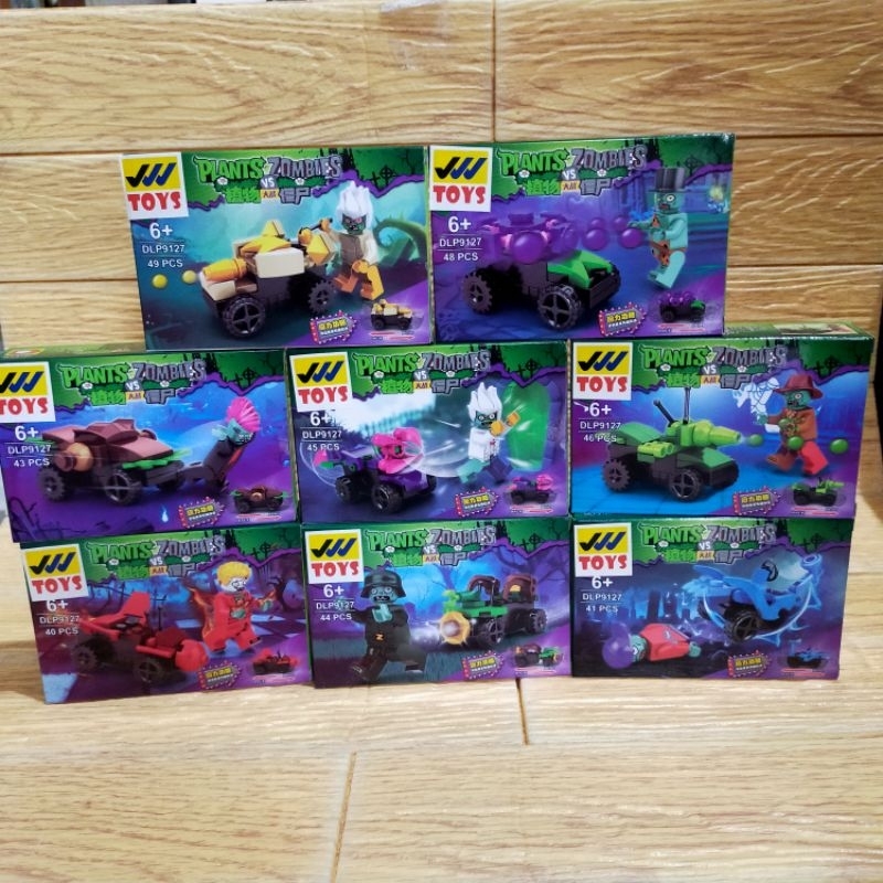 mainan balok susun edukatif brick plants zombies DLP9127 DLP 9127 set 8pcs