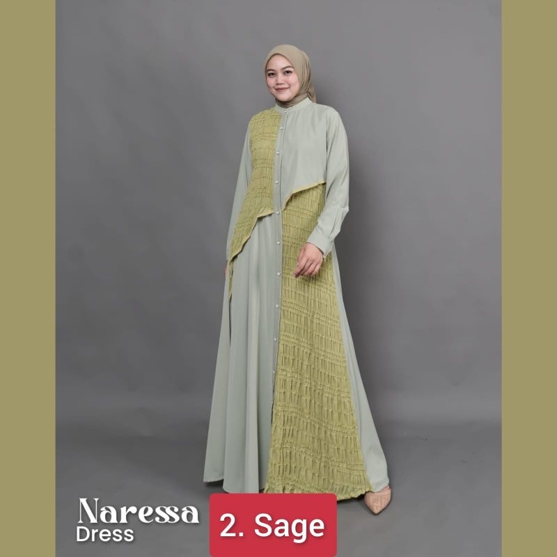 GAMIS NARESSA DRESS BY MAREVI size Standart dan Jumbo