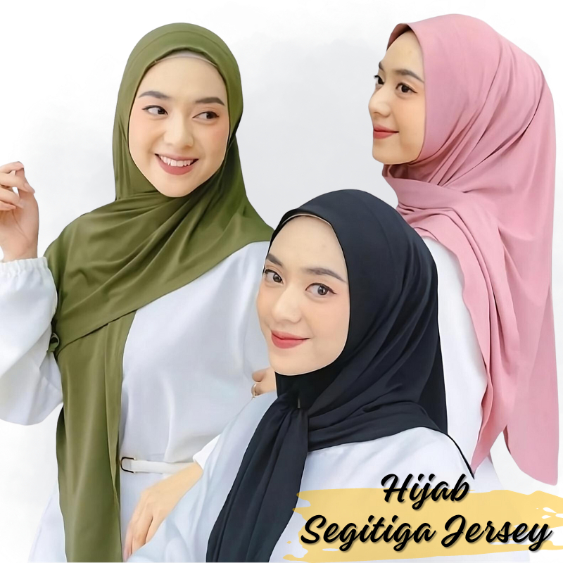 Jilbab Segitiga Instan Polos Jersey / Hijab Jersey / jilbab sport / Hijab Instan Jersey Pinguin