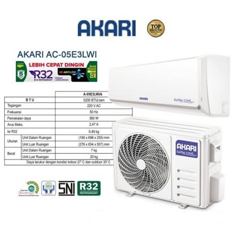 AC AKARI Turbo cool 1/2 PK A-05E3LW i/k