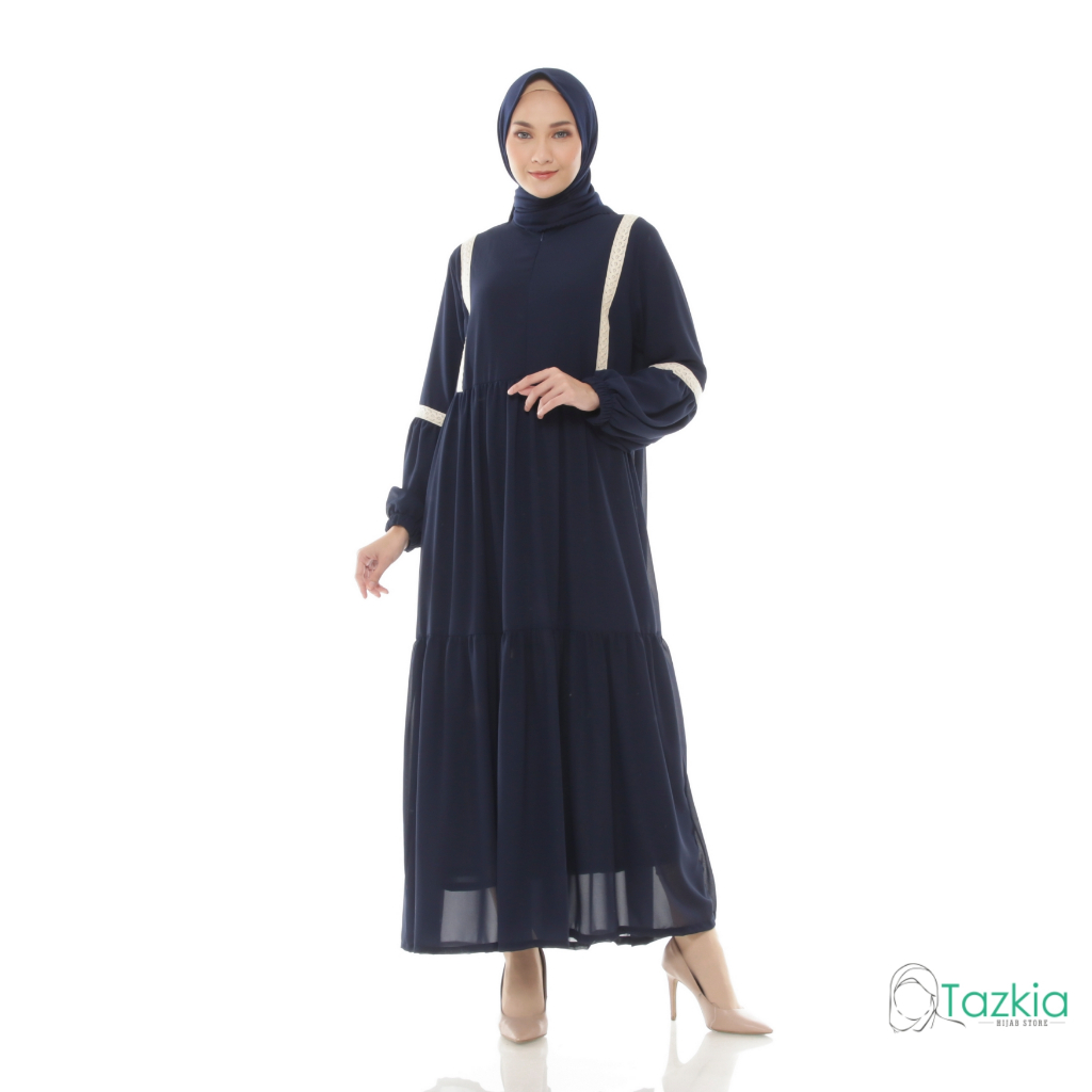 Gamis dress fashion muslim Dress Muslim Wanita | Nadira Navy | Original