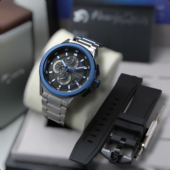 ORIGINAL Jam Tangan Pria Alexandre Christie AC 6654 / AC6654 Garansi 1 Tahun - Stainless Steel