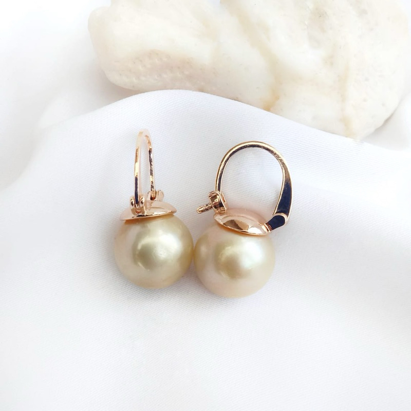 Anting rhodium mutiara air laut asli lombok | anting mutiara lombok | anting mutiara laut grade B