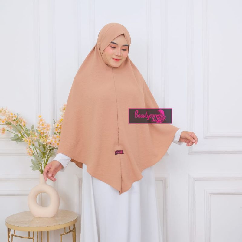 Khimar Bergo Crinkle Dagu Syar'i / Kerudung Jumbo XXL/ Jilbab Instan Dagu Syari XXL/ Khimar Bergo Cr