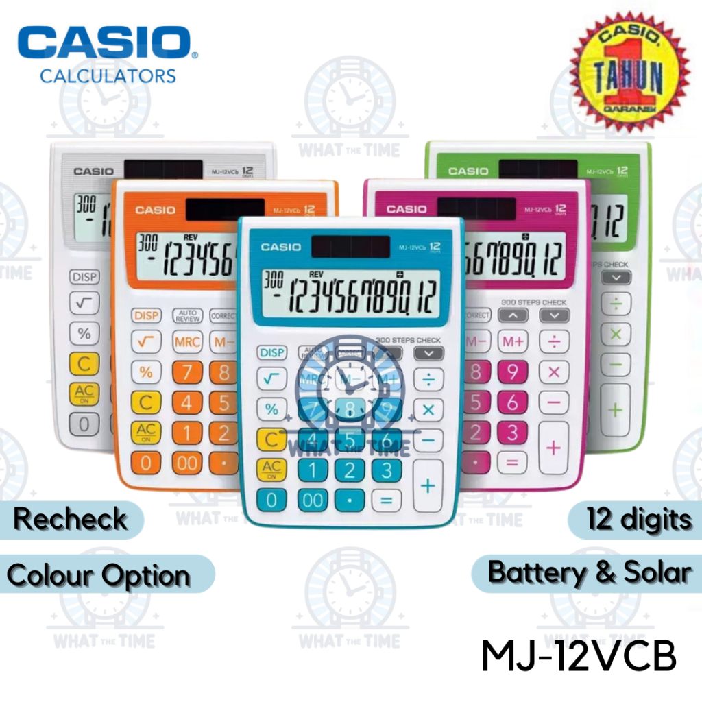 

WTT Kalkulator CASIO MJ-12VCB Kalkulator MJ 12 Meja/Office 12 digit Calculator MJ12VCB