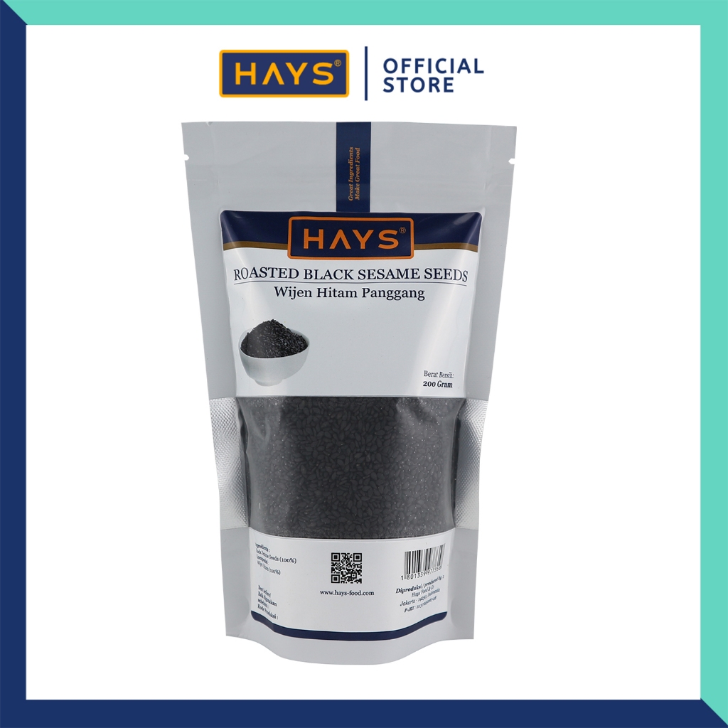 

HAYS - Wijen Hitam Panggang Sangrai 200 Gram / Roasted Black Sesame Seeds 200 Gram