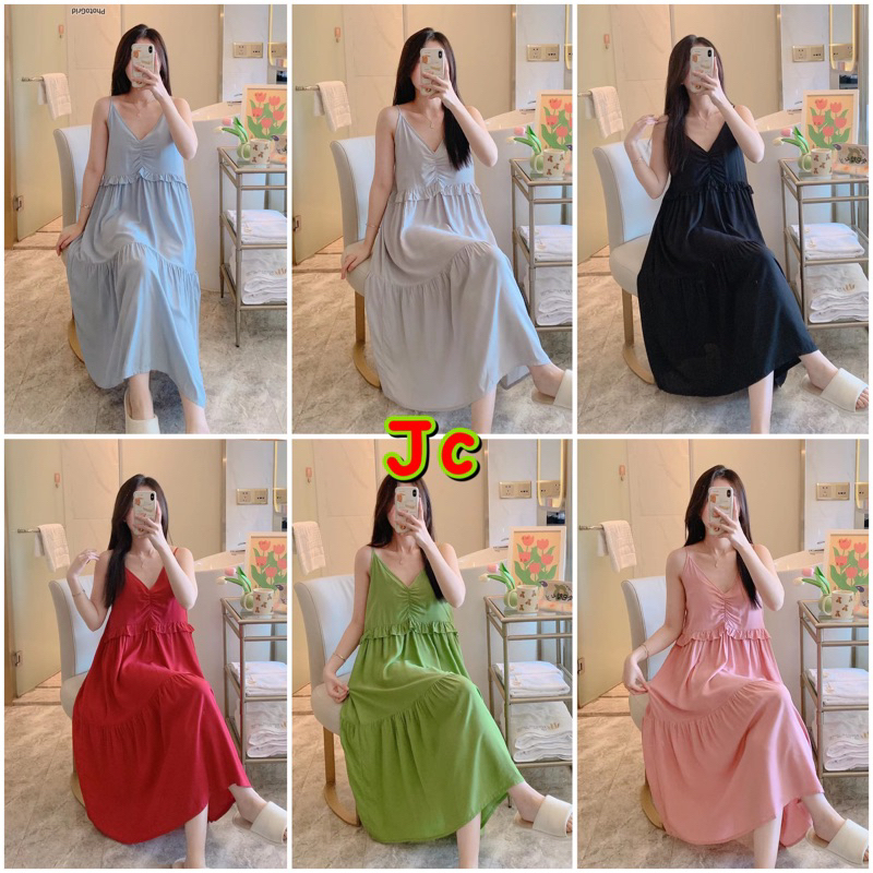 JC- Dress RAYON PREMIUM / LONG DASTER RAYON IMPORT SEXY / DASTER WANITA SEXY KOREA IMPORT PREMIUM /