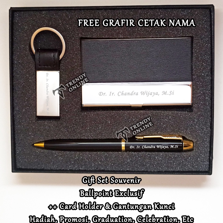 

ART P54V Gift set Souvenir Ballpoint Promosi Hadiah Pulpen Giftset Exclusif Card Holder dan Gantungan Kunci