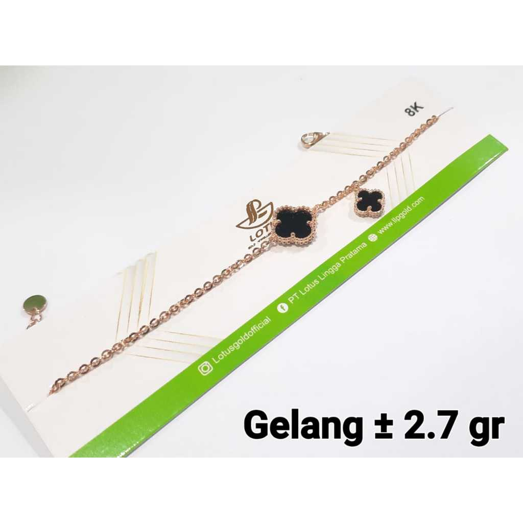 LMV Gelang Serut Clover Emas 375 Asli