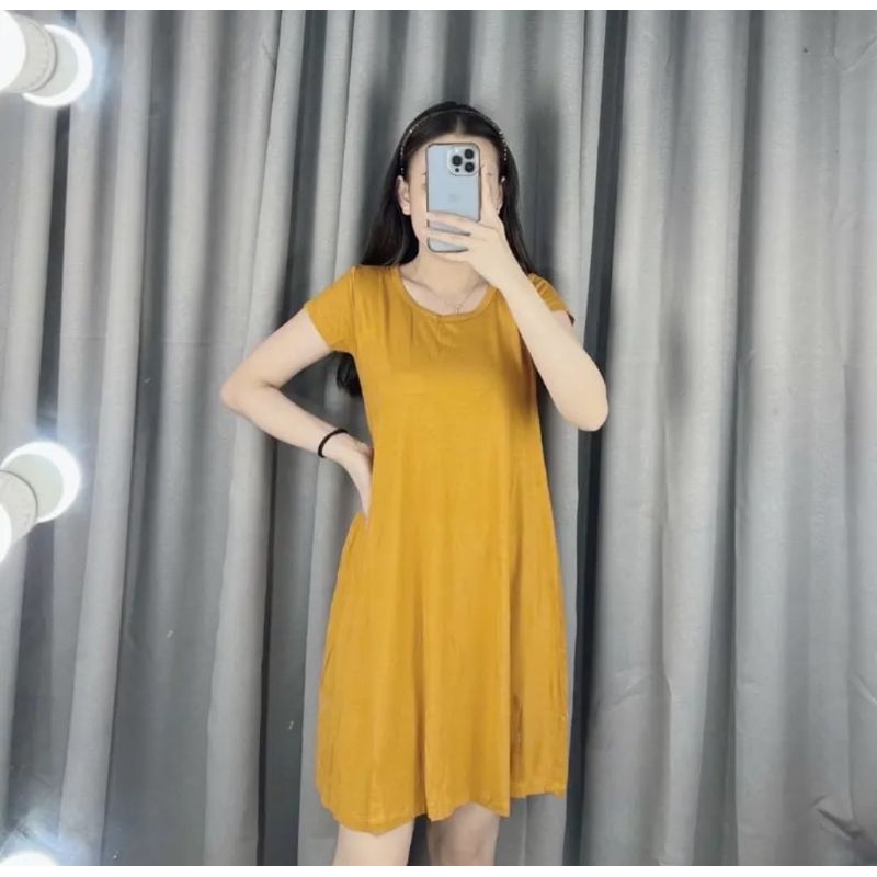 BAJU DASTER POLOS MINI DRESS/ MOLA DRESS 975 BAHAN SUPER KAOS PREMIUM LEMBUT