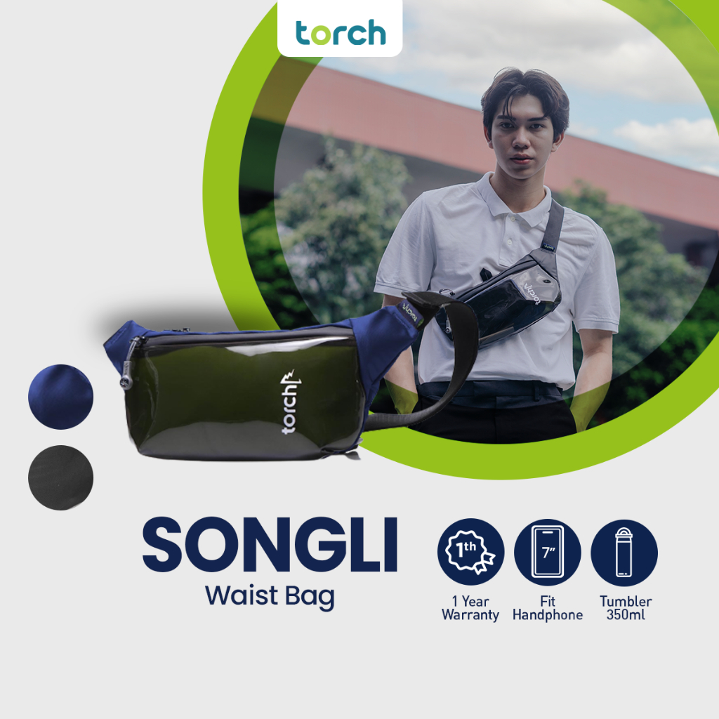 TORCH Songli Tas Pinggang Selempang Konser Ringan Anti Air Pria Wanita - Waist Bag Waterproof Darklu