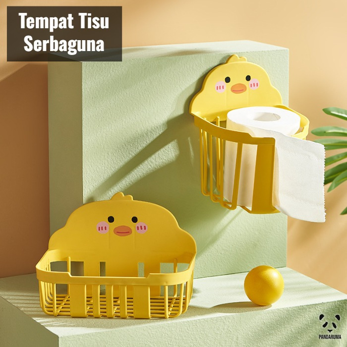 Tempat Tissue Bebek / Kotak Tisu Tempel Dinding Tissue Holder Serbaguna Lucu Unik