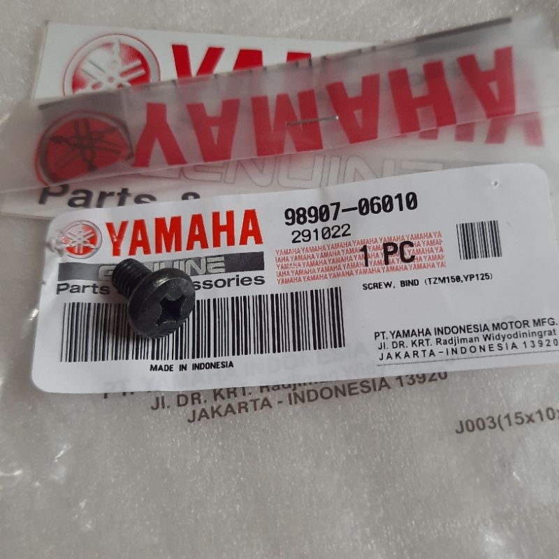 SCREW BIND BAUT PLAT SENG BAK CVT MIO SPORTY SMILE NOUVO SOUL | 98907-06010 ORIGINAL YAMAHA