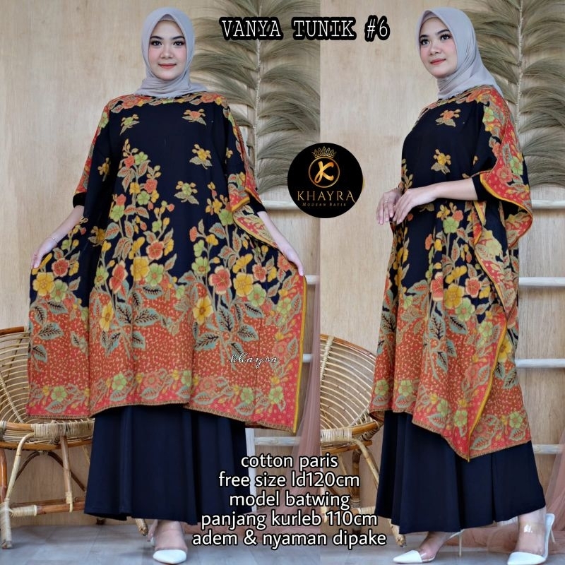 AIDA BATIK DRESS KAFTAN VANYA BATIK PARIS MODERN BAJU KONDANGAN