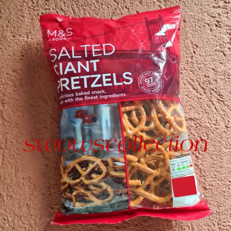 

M&S MARK MARKS & AND SPENCER SALTED GIANT PRETZELS SALT PRETZEL BISCUIT BISKUIT