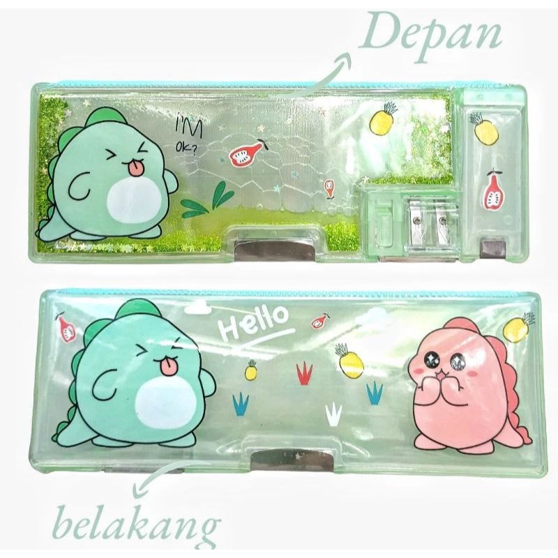 Grosir Tempat Pensil Magnet Gliter Air Anak Anak Karakter