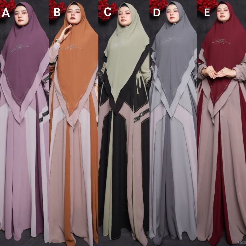 HK Stefani Syari Series by HK Ceruty Printing Premium DRESS LEBARAN