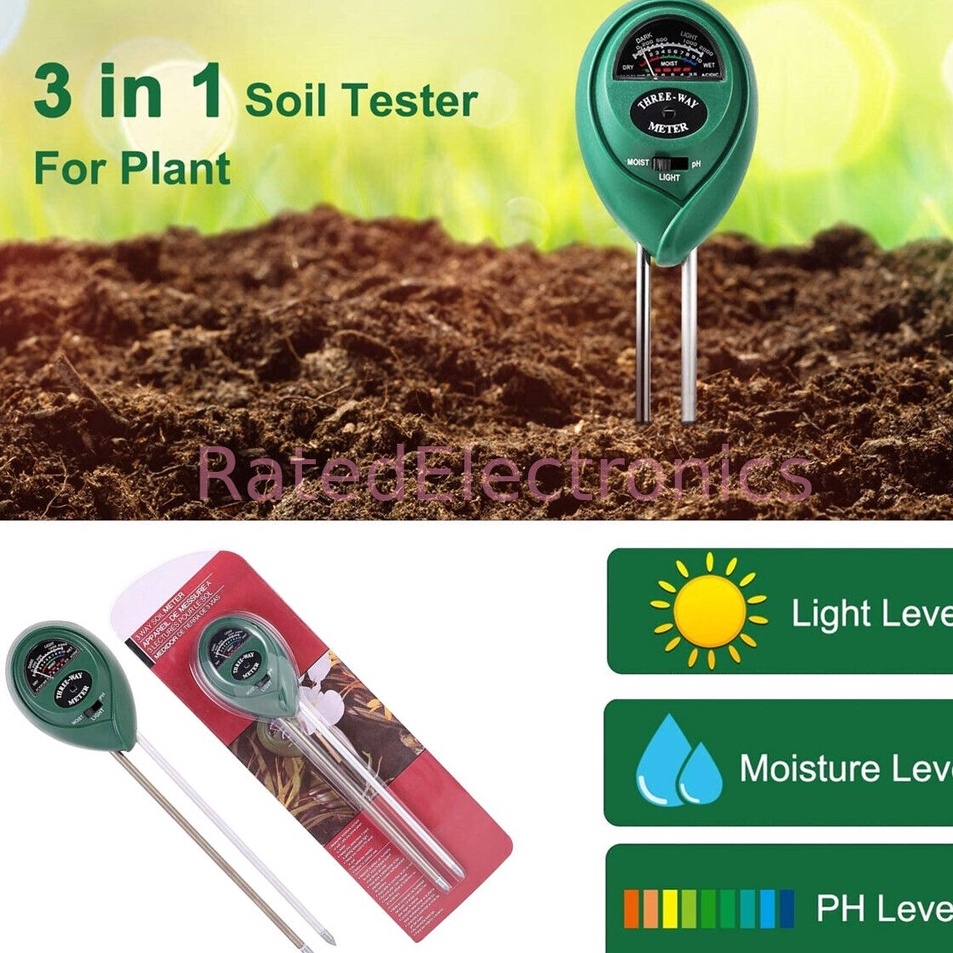 Super Deals  Alat Ukur pH Tanah 3 in 1 Digital Soil Moisture Analyzer Tester MeterAneka Importir