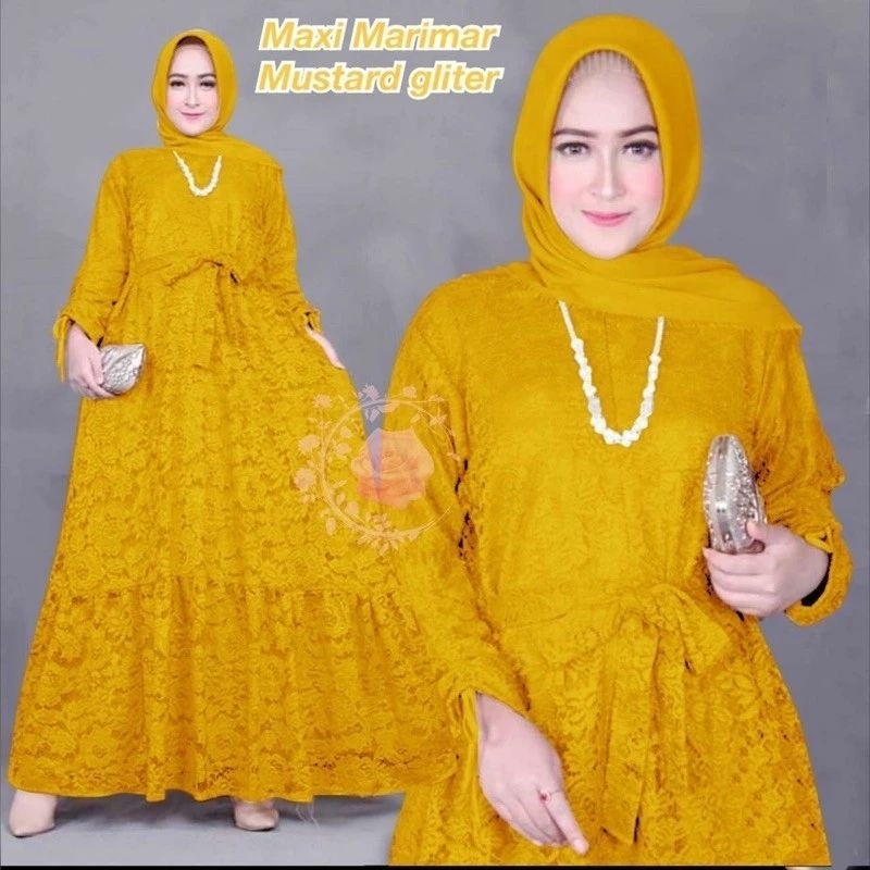 BAJU GAMIS MAXY MAXI BUSUI DRESS PESTA KONDANGAN NIKAHAN BRUKAT BROKAT WANITA MUSLIM BARU NEW L XL 3