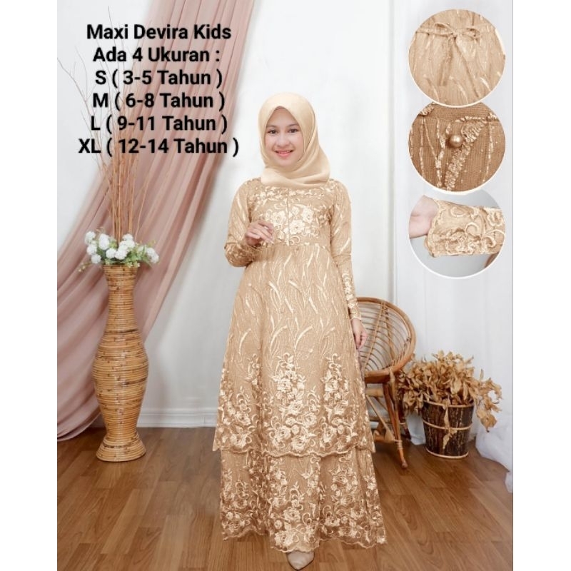 ORIGINAL PAKAIAN GAMIS ANAK PEREMPUAN DAN REMAJA ABG MODEL DRESS SUSUN BROKAT TERBARU KEKINIAN