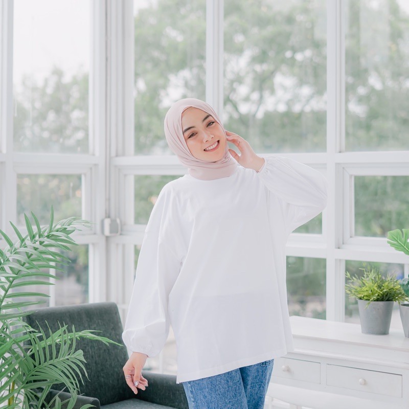 KAOS OVERSIZE RUFFLE TOP BUSUI / BAJU JUMBO / SEMI TUNIK MENYUSUI BUKAAN KANAN KIRI