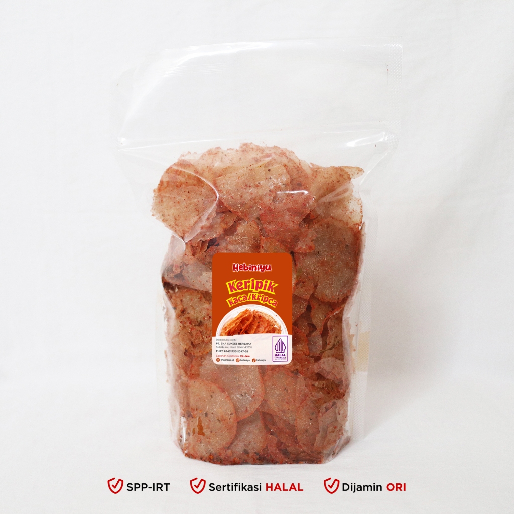 

Hebiniyu - Keripik Kaca / Kripca Pedas Gurih 300 Gram Kemasan Plastik