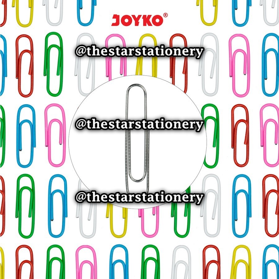 

(1 Set) Paper Clip Joyko C-5CS C-3100 Warna / Klip Penjepit Kertas Joyko No.5 Jumbo Silver