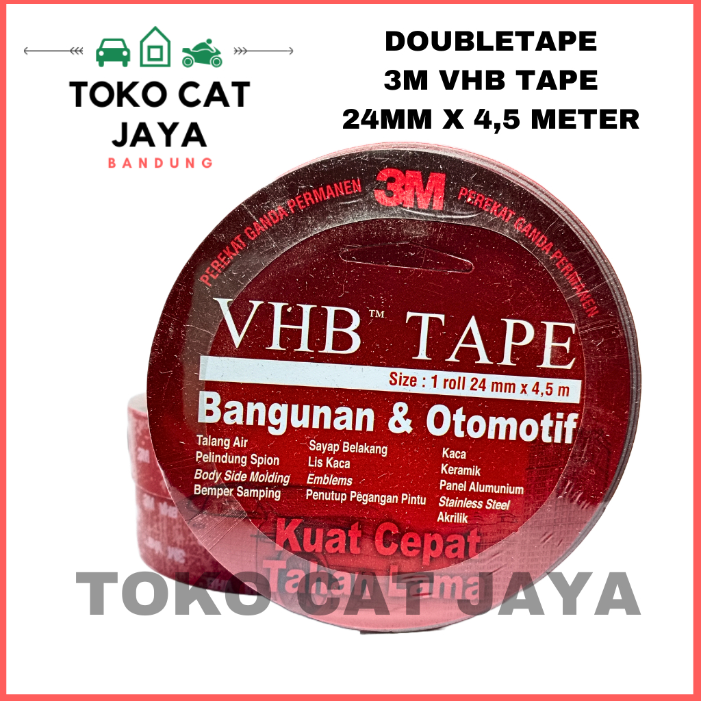 ORIGINAL 3M Double Tape VHB 4900 24mm dan 12mm x 4,5m  Double Tape / solasi bulak balik