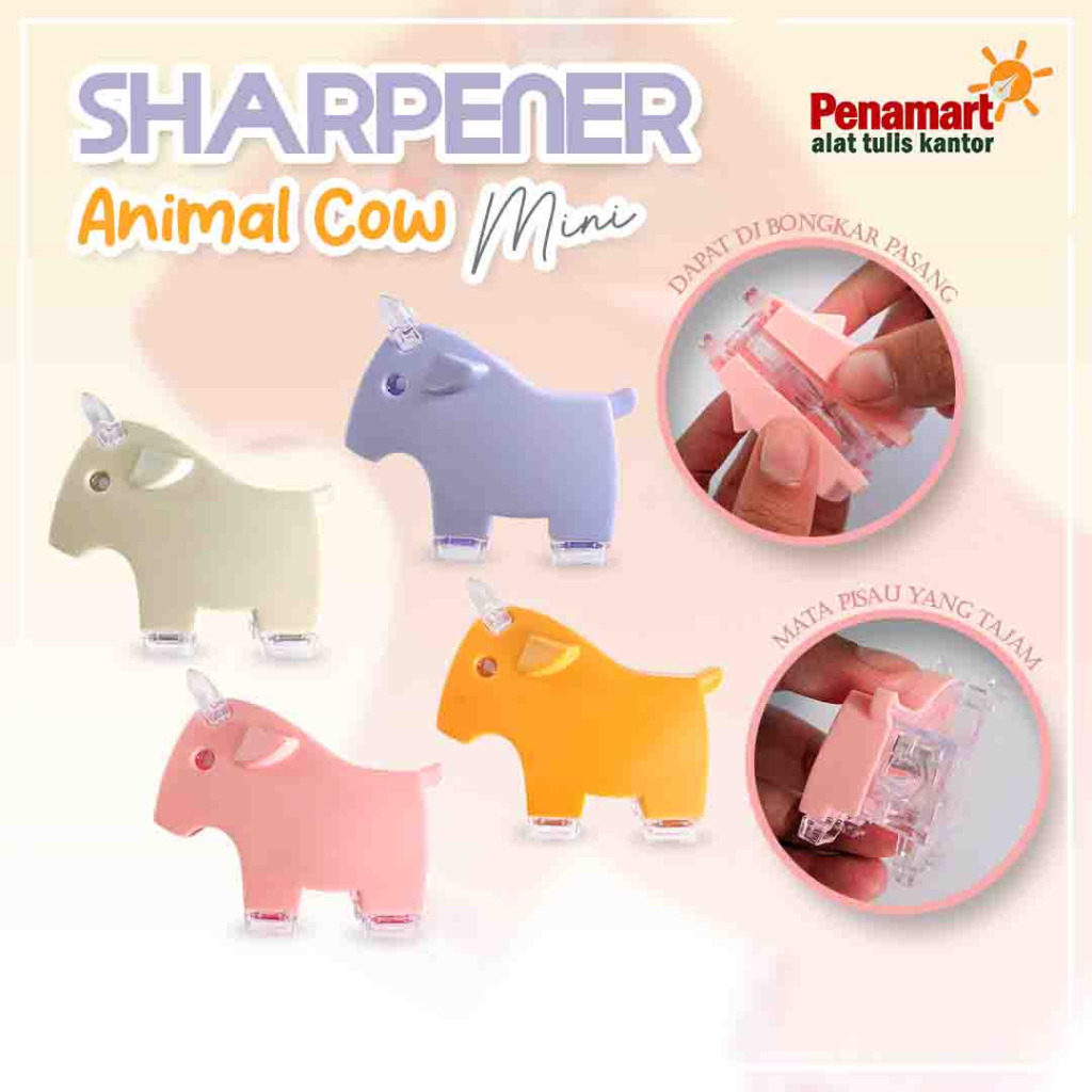 

Peruncing Pensil Rautan Pencils Sharpener Karakter Animal Cow Mini Xiaolingjing (X4032)