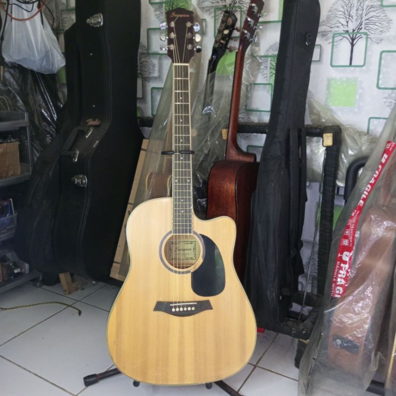 gitar bekas second akustik elektrik scorpion AG68C original