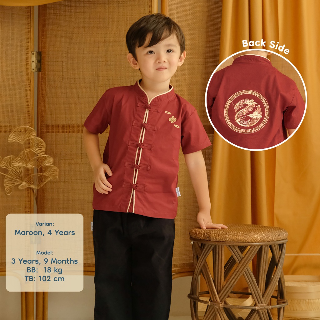 Nice Kids - Year of Dragon Cheongsam Toddler Boy &amp; Girl (1-4 Tahun) Baju Sincia Baju Imlek Tahun Naga Baju Atasan Anak Laki-laki Dress Anak Perempuan Terusan