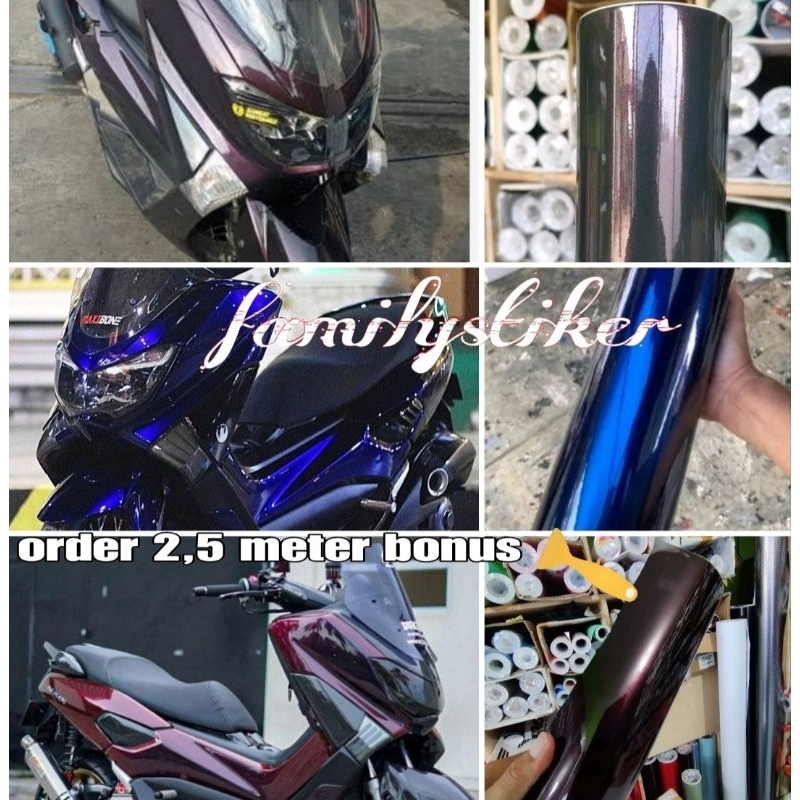 skotlet stiker hitam lembayung stiker monligh blue stiker skotlet motor lembayung hitam