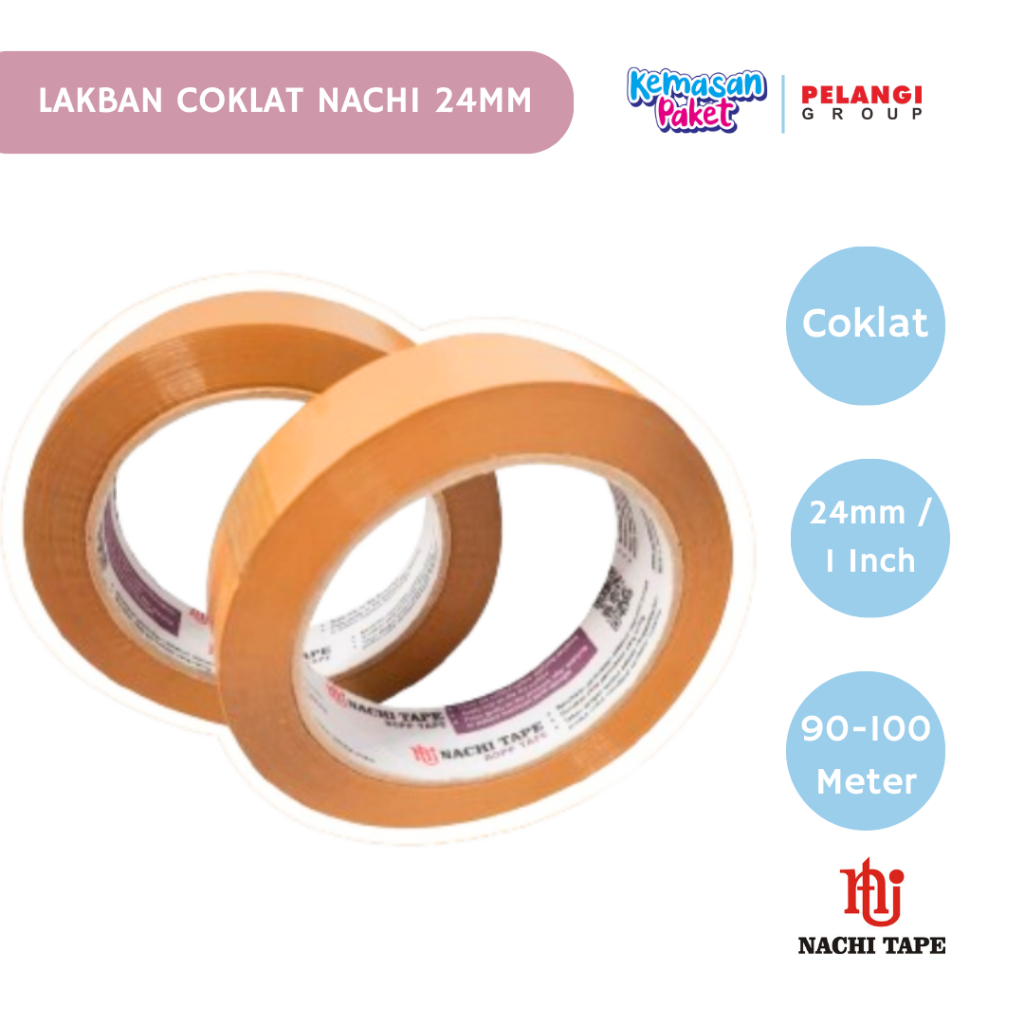 

ISOLASI NACHI 24mm SELOTIP NACHI COKLAT 100y