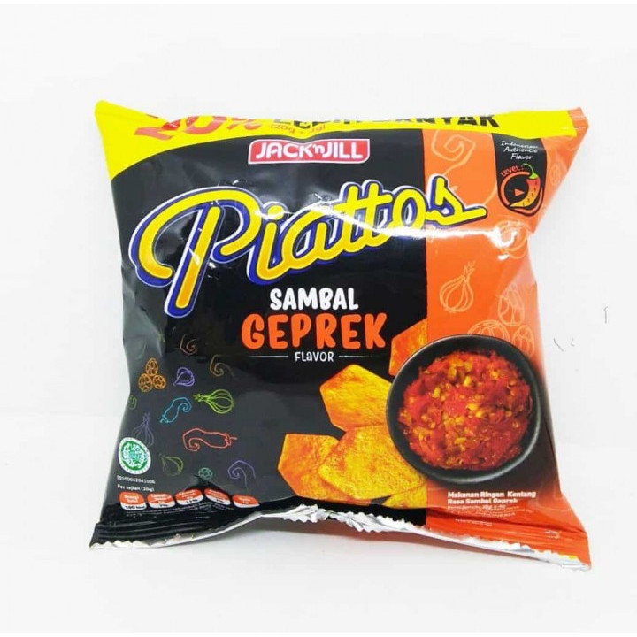 

Piatos Chiki Rasa Sambal Geprek Ukuran Piattos Terlaris 20g