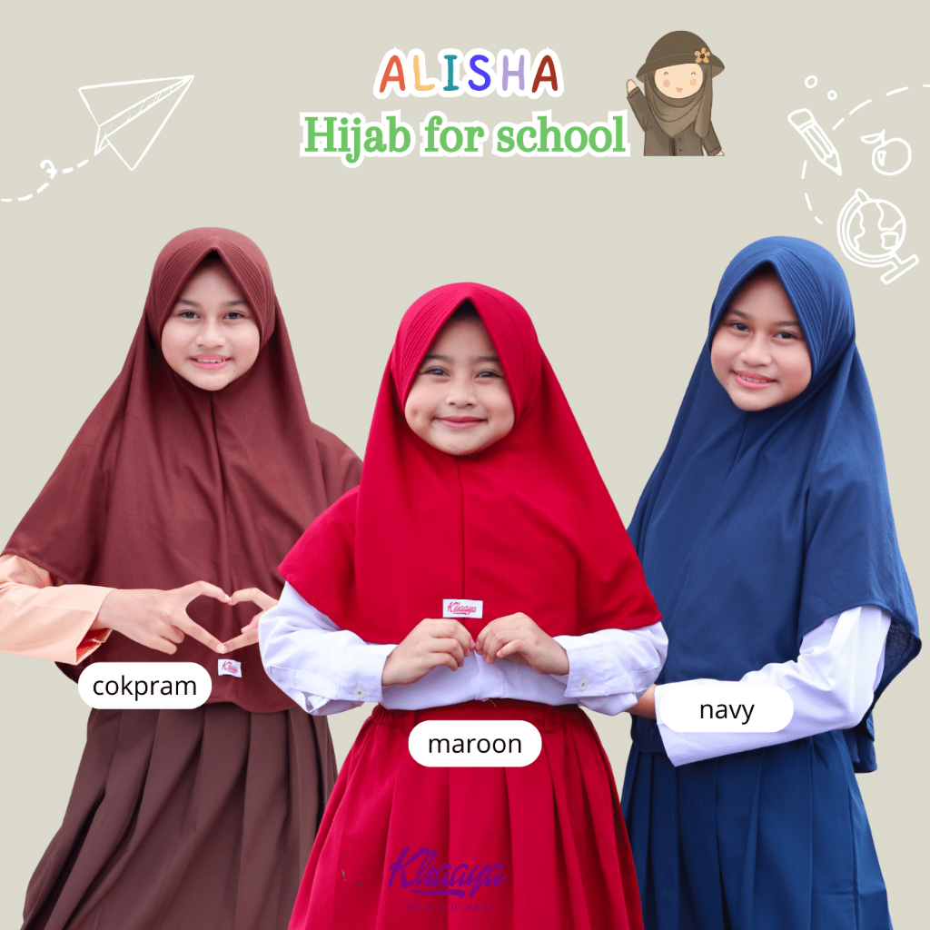 𝑲𝒉𝒂𝒂𝒚𝒂-  Jilbab Anak Kerudung Sekolah Instan Bergo Serut Hijab Langsungan SD SMP Alisha |  Hijab Instan Sekolah  Anak