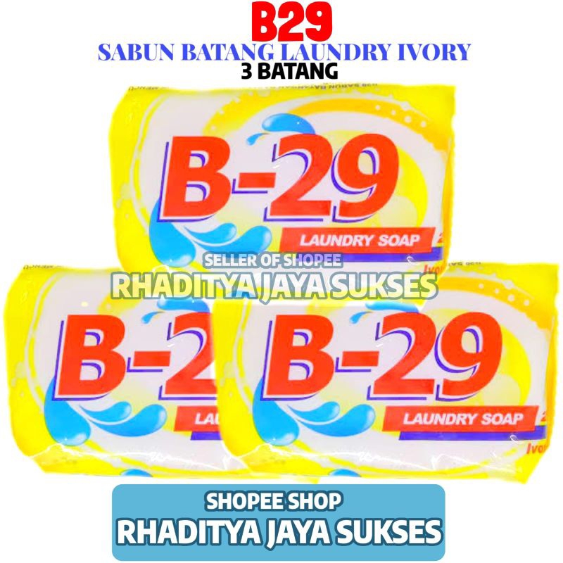 B 29 Sabun Batang Laundry/Cuci Baju Ivory Soap 3 Batang 200 Gram