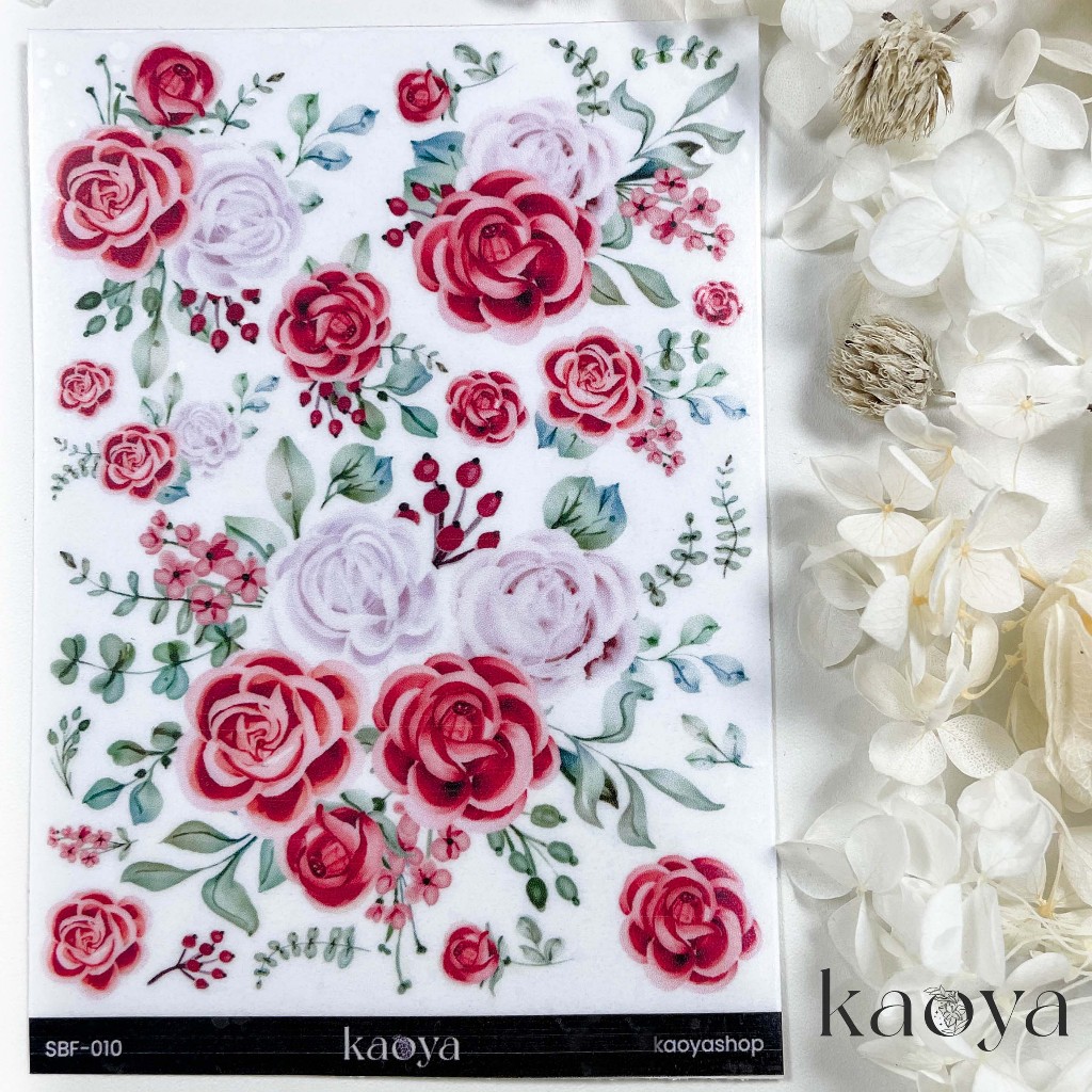 

Watercolor Flower Sticker 6 Stiker Bunga Transparan / Matte Putih Dekorasi Jurnal Journal Journaling Bujo Scrapbooking