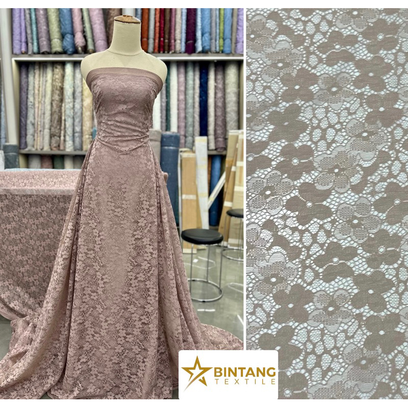 Kain brokat Cord Lace non glitter / Lace brukat / Kain brokat semi Paris 'Anabele'