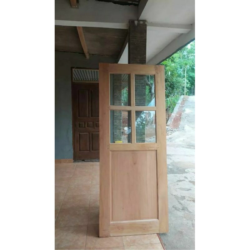 pintu kayu pake kaca