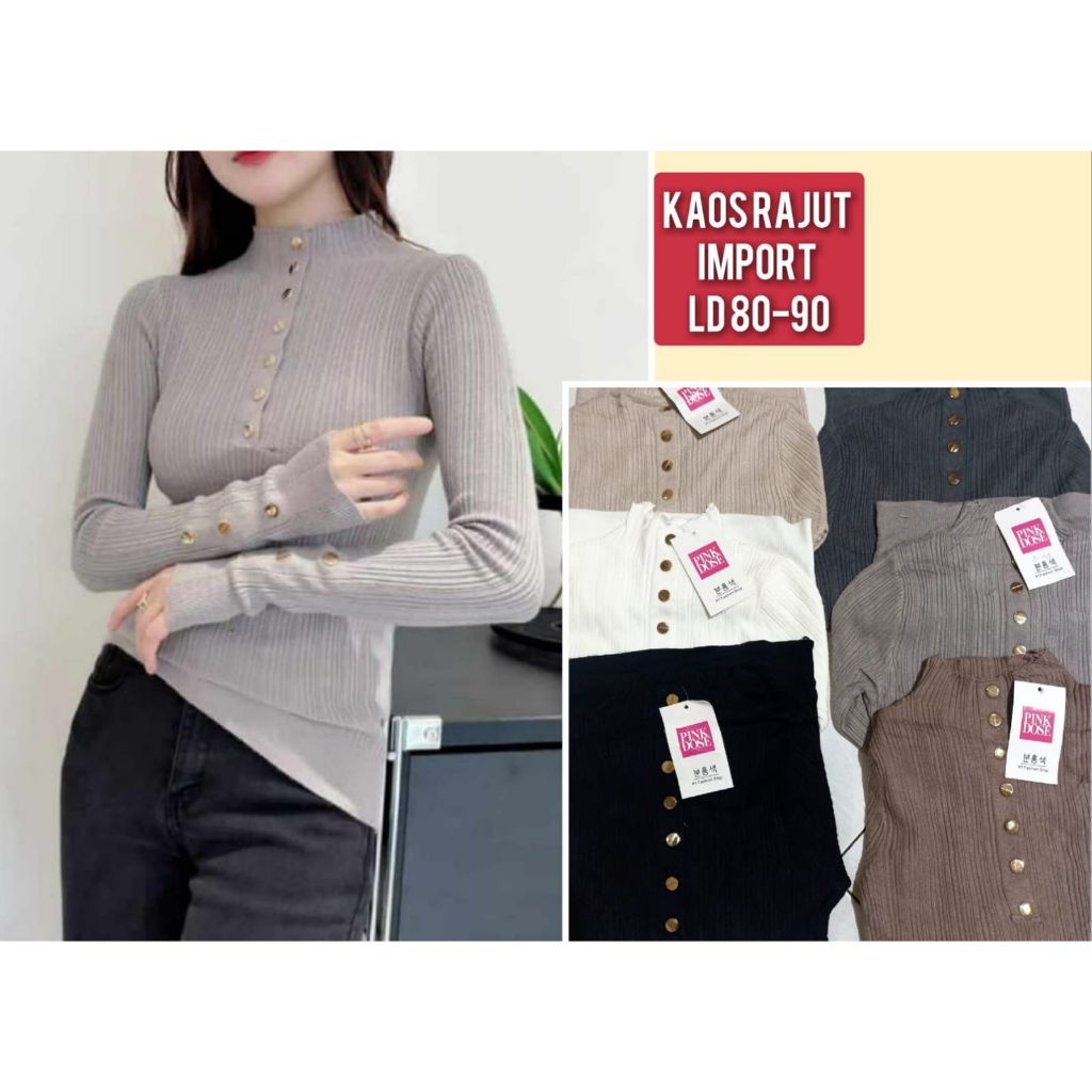 NAGIH- PINKDOSE MANSET INARA BUSUI NON BUSUI ATASAN RAJUT INARA LONGSLEEVE