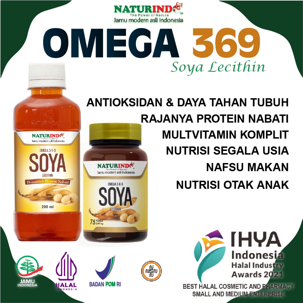 Omega 3 6 9 MutiVitamin Protein Anak Dewasa Manula SOYA Lecithin Naturindo