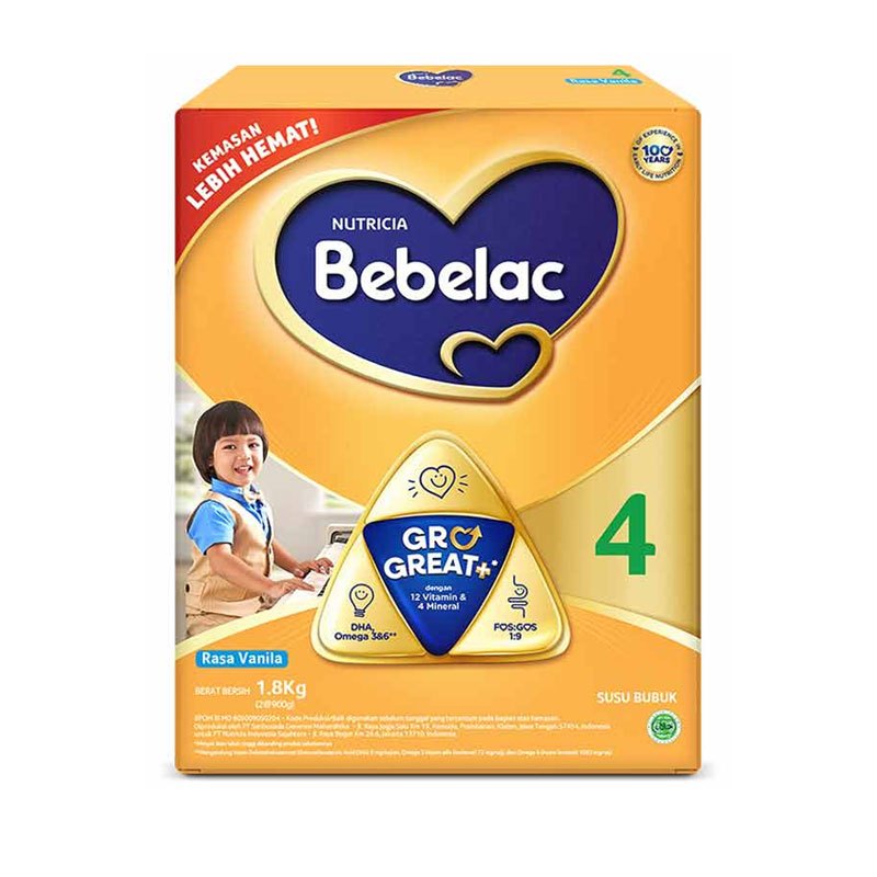 

Bebelac Susu Formula Anak Tahap 4 (3-6thn) Rasa Madu, Vanila 1800gr