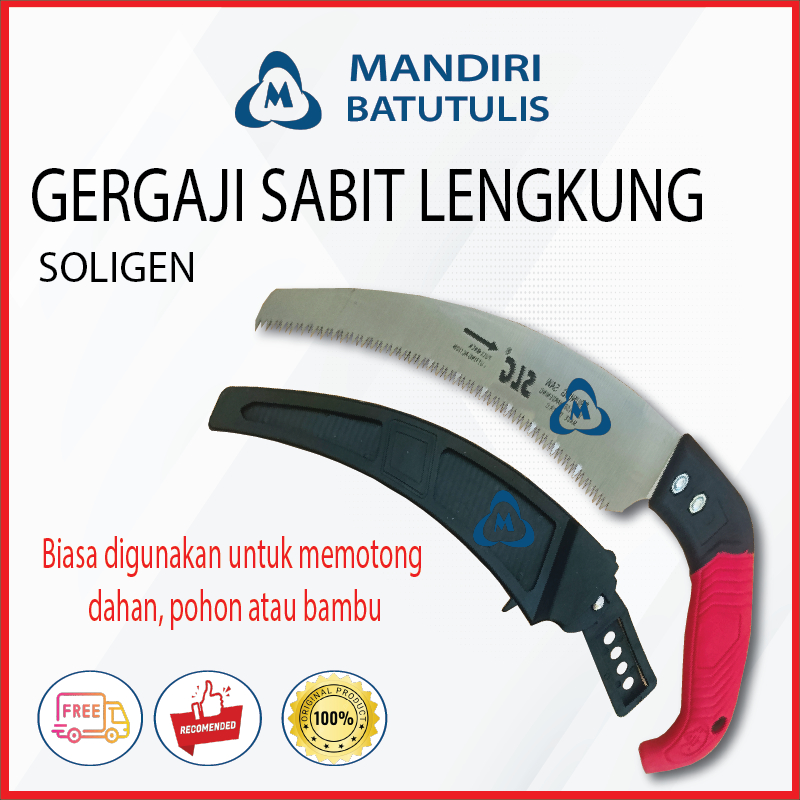 Gergaji Lengkung - Gergaji Sabit 14" SOLIGEN - Gergaji Dahan Kayu Pruning Saw - Serbaguna