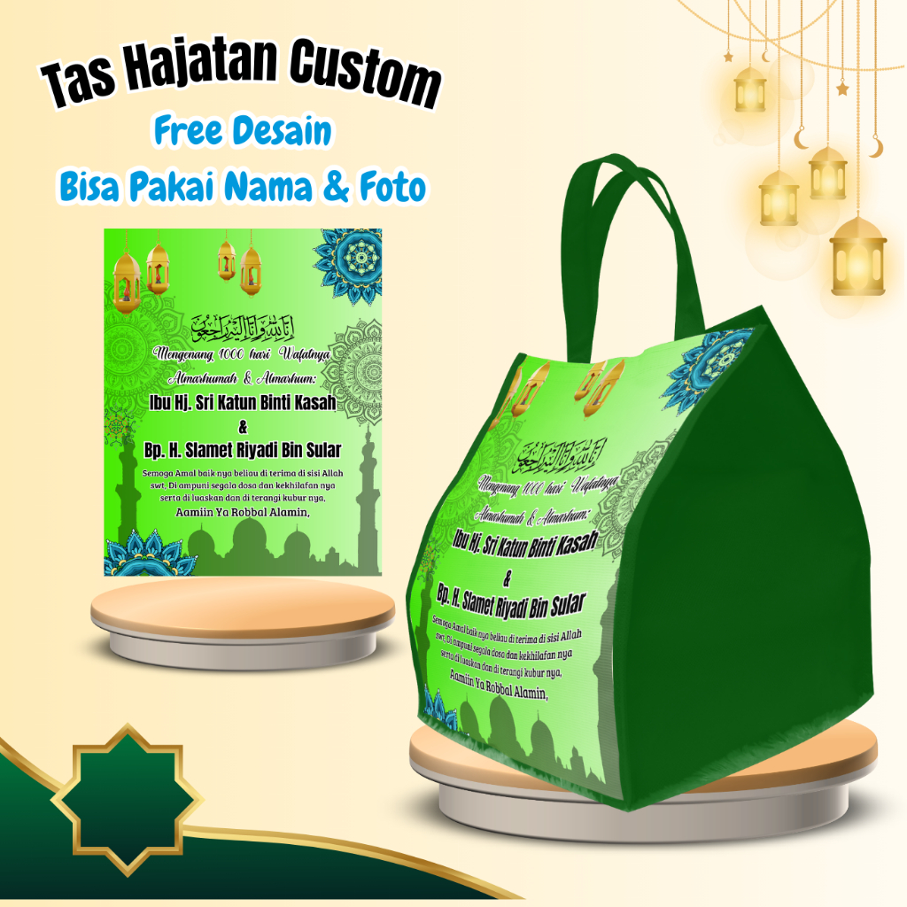 120 Pcs Tas Tasyakuran 7 Bulanan Kehamilan Aqiqah Mengenang Wafat Custom Desain Muat Box Hajatan